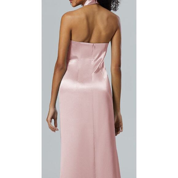 AW BRIDAL 0 XS pearl pink Serena satin formal bridesmaid maxi dress NEW b128 - Picture 2 of 9